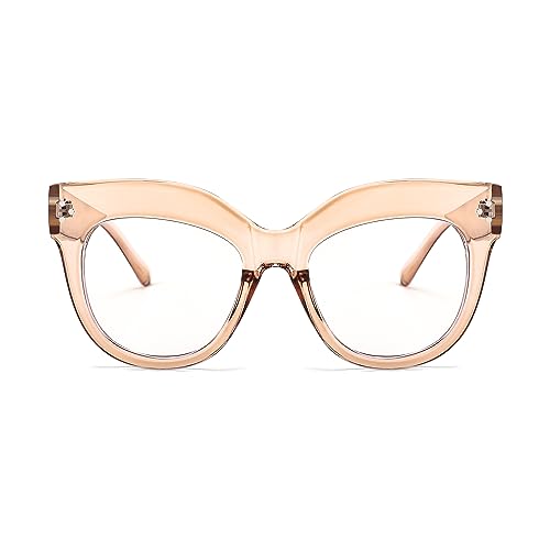 Image of FEISEDY Cat Eye Blue Light Glasses Oversized Vintage Chunky Computer Glasses for Women Hipster Party B0026