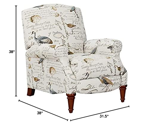 Sunset Trading Accent Recliner, Ivory/Brown/Gray #TOP2