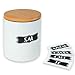 HAND-PRO Salero cerámica Blanco Salero y Azucarero de Cocina (+5 Pegatinas) Salero...