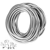 QWORK® 10m Weicher Aluminiumdraht Ø5 mm Flexibler Aludraht für Schmuckherstellung, Metallskulpturen und Gartenarbeit - Silber