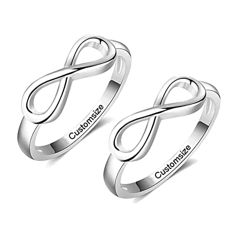 YUOTO Matching Rings For Best Friends,Engraved Silver Rings For Teen Girls,Customized Sister Rings For Women Cute,Promise Friendship Rings For 2,Bff Rings,Custome Bestfriend Stuff For Besties Cover