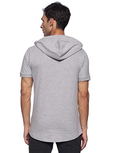 Klizzer Luxury Hoodie For Men - 100% Cotton Short Sleeve Hooded T-Shirts - Lightweight Cool Muscle Tees Pullover, Grey - Xl #TOP2
