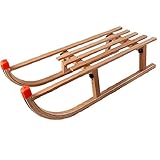 Materiales y tamaño: hecho de madera maciza, este trineo de nieve grueso es resistente al frío, seguro y duradero. Tamaño: 90 x 38 x 27 cm.