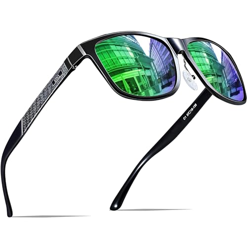 ATTCL Men's Retro Metal Frame Driving Polarized Sunglasses For Men 8587 Green