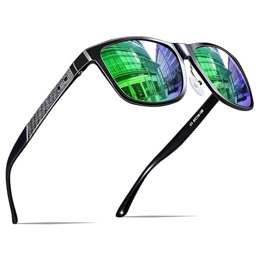 Attcl Herr retro polariserade solglasögon för bilkörning, Man Al-Mg med superlätta metallbågar, - gRÖN - Medium