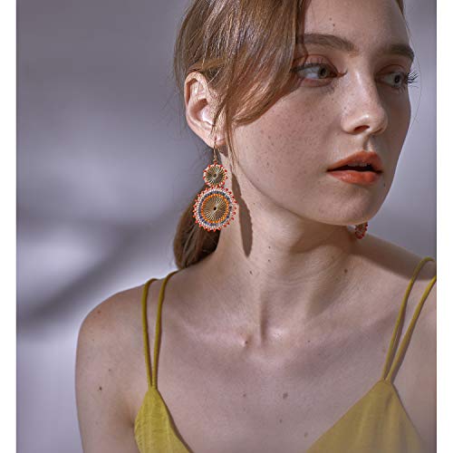 Badu Seed Beaded Circle Beads Earrings Bohemian Dangle Earrings Handmade Bead Fashion Jewelry Drop Earrings for Women2