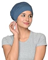 SAKUCHI Damen Chemo Bambus Slouchy Snood Beanie Turban Kopfbedeckung Hut für Krebspatienten Haarausfall Metallic Grau – Ansicht 3