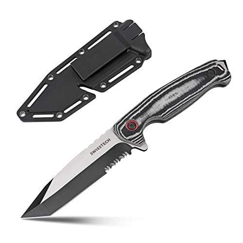 Swiss+Tech 4-1/2Γ’β¬Β Fixed Blade Knife, Full Tang Knife, Durable Blade&Sheath, Perfect for Camping, Outdoor and Bush Craft Swiss+Tech 4-1/2Γ’β¬Β Fixed Blade Knife, Full Tang Knife, Durable Blade&Sheath, Perfect for Camping, Outdoor and Bush Craft