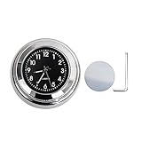 TGUS Lenkeruhr, wasserdichte Zifferblatt-Lenkeruhr, Uhrenzubehör mit langlebiger Leuchtkraft, Universal-Lenkeruhr, für Motorrad-Fahrrad-Roller(Zifferblattfarbe Schwarz,Size:Schwarz, Matt)