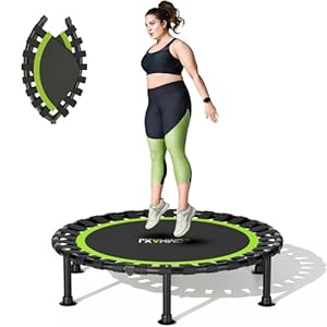 ZCMHAXJ Foldable Mini Trampoline, 40″/48″ Rebounder Trampoline for Adults & Kids, 440lbs Capacity Indoor Fitness Workout Exercise Equipment