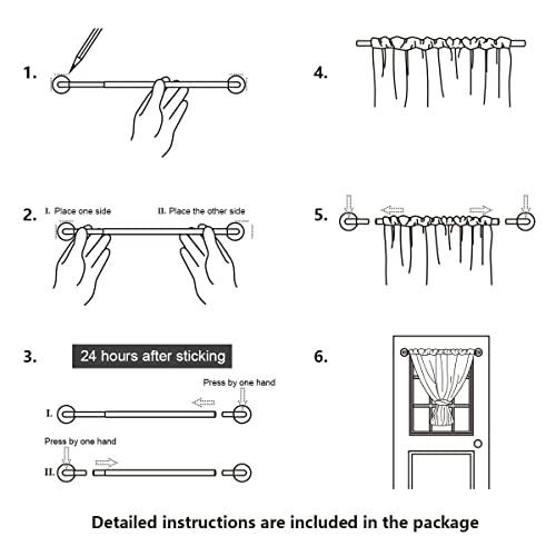 Kxlife 2 Pack Adjustable Sticky Self Adhesive 3/8 Inch Sash Curtain Rod For Metal, Wood Doors, 17 To 28 Inch Multi-Use Cafe Sidelight Sash Rods For Door Panels, Windows, Bathroom, (Nickel,Set Of 2) #TOP2