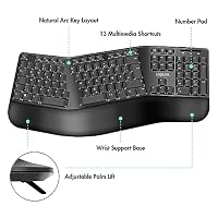 Ergonomisches Funk-Tastatur-Maus-Set mit geteilter Tastatur (mit 13 Multimedia Keys) – Ansicht 6