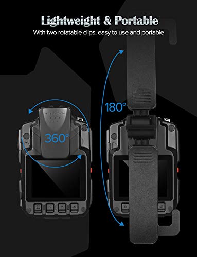 Boblov Hd66/D7 2K 1440P Body Worn Camera Ip67 Waterproof&Anti -Fall, Two Batteies With Dock,1440P Wearable Camera Audio & Video Recorder 170° Wide Angle Ir Night Vision With 360° Rotation Clip (32Gb) #TOP5