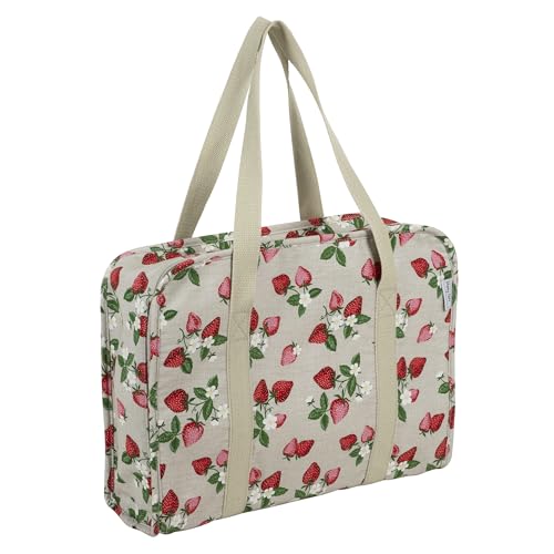Image of Hobby Gift Project Case Sewing and Yarn Storage Bag with Internal Pockets Handles and Organiser Inserts for Knitting Crochet Craft Classes and Travel