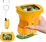 Digitales Mikroskop für Kinder, 1000X 4K Tragbares Taschenmikroskop mit 2.0 IPS Bildschirm & 8 LED, USB-Aufladbar, Handy Digital Mikroskop für Garten, Wald & Experimente, Geschenke für 4-12 Jährige