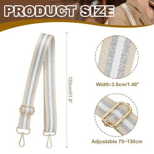 Image of PATIKIL Purse Strap, Wide Shoulder Strap Adjustable Crossbody Bag Straps Universal Replacement Shoulder Bag Belt for Women's Handbags Canvas Guitar Bag Backpack, Khaki