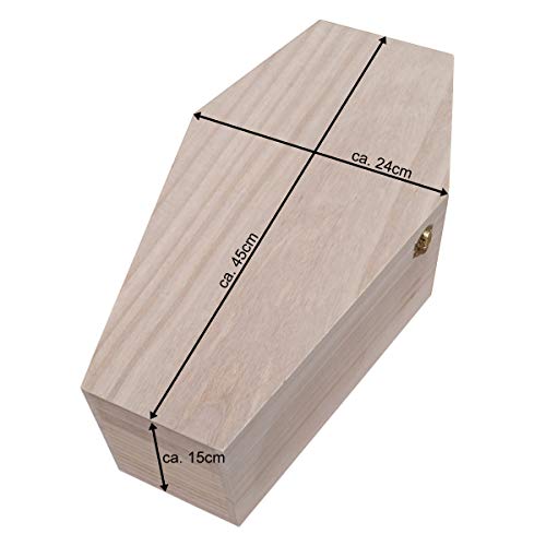 petbye Holz Kleintiersarg mit Satin Innenverkleidung - Größe L für kleine Haustiere - Tiersarg mit festem Metallverschluss - Sarg Natur aus hochwertigem Holz