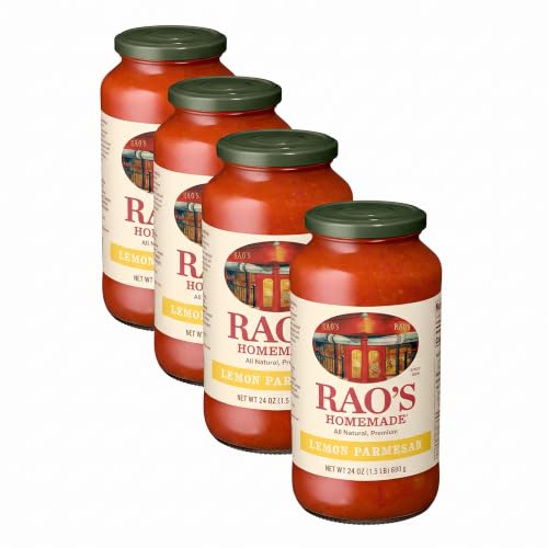 Rao's Homemade Lemon Marinara Sauce, 24 oz, Tomato Sauce, All Purpose, Keto Friendly, Premium Quality, Tomatoes from Italy and Olive Oil (Pack of 4)