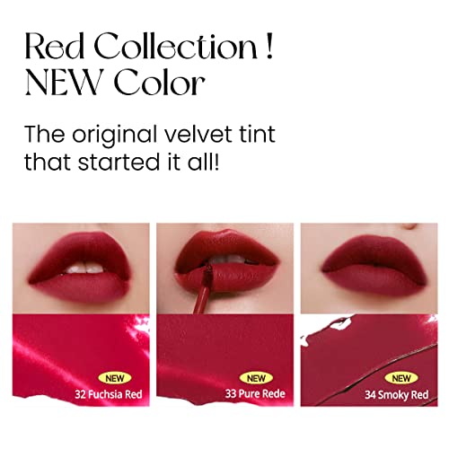 Peripera Ink The Velvet Lip Tint | High Pigment Color, Longwear, Weightless, Not Animal Tested, Gluten-Free, Paraben-Free | Red Collection (All My Red) #TOP6