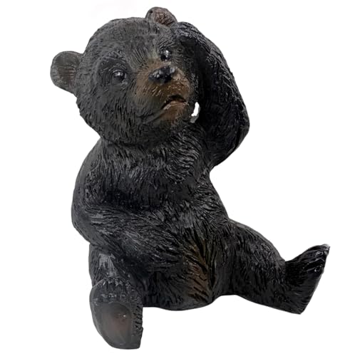 Image of Set of 2 Jumbo Bear Fan Pulls - Rustic Resin Black Bear Ceiling Fan Chain Extenders - 5 inch Pull Chain Included - 3 inch Tall Wildlife Cabin Decor