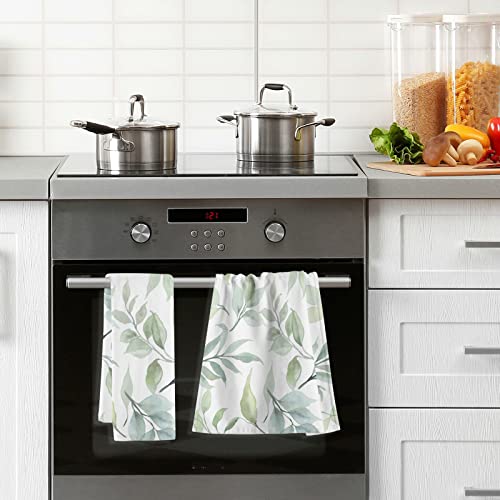 Zoeo Face Towel Set Of 2, Green Leaf Plant Summer Hand Towel Dish Towels Cotton Bath Decor Set For Kids 30X15 Inch Gym Yoga Towels #TOP4