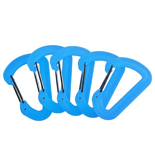 OUROBOROS 朧カラビナ 蓄光 小型 おしゃれ 頑丈 キーホルダー 防災 停電 グッズ (ブルー,5個セット)