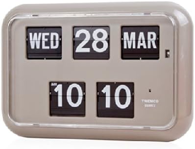 TWEMCO Homeloo x German Quartz Calendar Retro Modern Wall Flip Clock QD 35 (Gray)