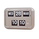 calendario retrogrado 2017 Dimension: 305 x 216 x 78 mm Homeloo x Twemco QD 35 Calendario y reloj de cuarzo alemán para la pared, estilo retro