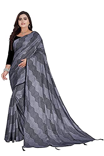 Sari imprimé pour femme gris Aashita Creations 1258 en taille unique