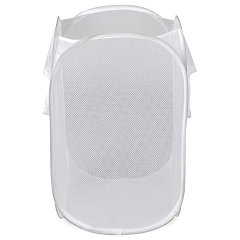 Mainstays Mesh Pop Up Laundry Hamper, White Cover