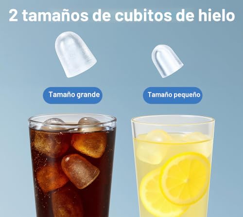 Miniatura 5 de Máquina De Hielo De Encimera, Con 2 Tamaños De Hielo En Forma De Bala, Máquina De Hielo Con Autolimpieza De 1.3l Con Cesta Y Cucharón, Yh16m