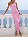 ZESICA Women's 2026 Summer Strapless Bodycon Maxi Dress Tube Elegant Beach Vacation Wedding Guest Cocktail Party Long Dresses, Pink, M