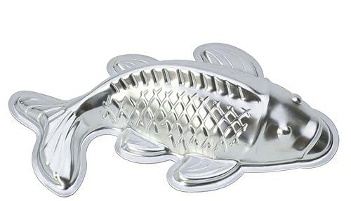 ZDYWY 10 Inch Fish Carp Shaped Aluminum 3D Baking Mould Cake Mold Tin Birthday Cake Pan - Fish Carp  