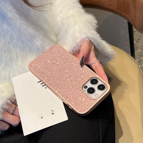 Coque iPhone 14 Pro Max Strass Rose Paillettes et Antichoc