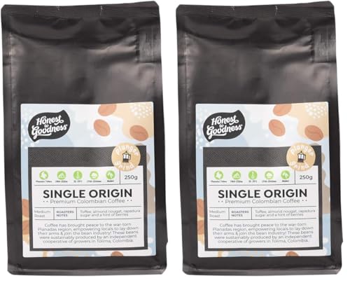 Honest to Goodness Single Origin Colombian Ground Coffee, 250 g (Pack of 2)