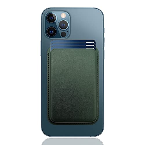 Magnetic Wallet Compatible with MagSafe for iPhone 17 16 15 14 13 12 Pro Max Plus Model, None-Cutout Mag 3 Safe Card Holder Stick on for Apple Cell Phone, Forest