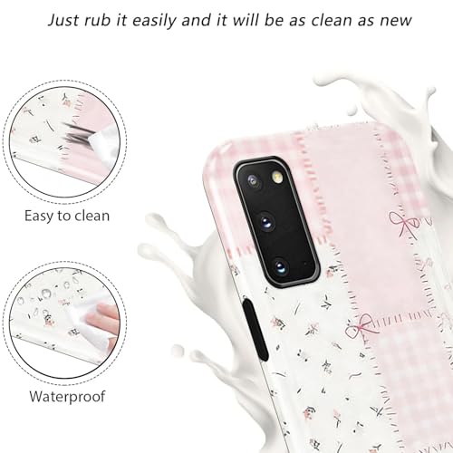 Coque Samsung S20 FE antichoc design nœud rose patchwork - 4