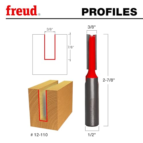 Image of 3 /8 inch x 1-1 /4 inch Double Flute Straight Bit | Double Flute, TiCo Carbide Tips, Plunge-Cut, Anti-Kickback Design, For Wood And Composite Materials