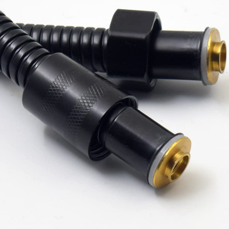 BATLAM 1.5/2M Schwarz SUS 304 Flexibler Brauseschlauch Lang Badezimmer Dusche Wasserschlauch Verlängerung Sanitärrohr Zugrohr Badzubehör-150cm (Schwarz 200cm)
