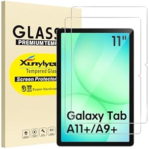 XunyLyee 2-Pack, Screen Protector voor Samsung Galaxy Tab A9 Plus/ A11 Plus/ A9+/ A11+ 11 inch Tempered Gehard Glas