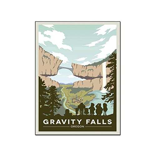 Gravity Falls National Park Poster Canvas Wall Art Painting Living Room Bedroom Dormitory Lounge Gam Canvas Painting Posters And Prints Wall Art Pictures For Living Room Bedroom Decor 24X32Inch(60X80 #TOP4