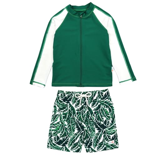 Image of SwimZip Boys' Long Sleeve Rash Guard & Swim Shorts Set - UPF 50+ Sun Protection