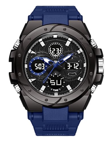 Image of V2A Stryke-VOLTRIX 5130 Analog-Digital Sports Watch for Men | Layered Dial Design | Bold Urban Performance Watch with 50M Water Resistance, Alarm, Stopwatch, Day-Date & Backlight