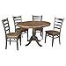 IC International Concepts Chairs Dining Table Set, Hickory/Washed Coal