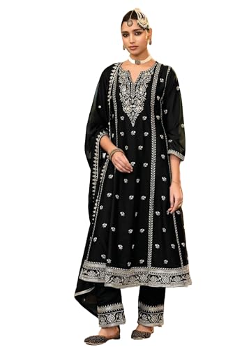 Costume indien en tissu brodé Simar grande taille XL confortable