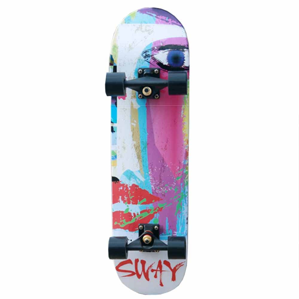 WHOJS Skateboard 31 "x8 Patinetas estándar por Niños Adolescentes Adultos Arce Canadiense de 7 Capas, Tabla de Skate de Doble Patada por Profesionales Principiantes 【Selección de Color y Motivo】