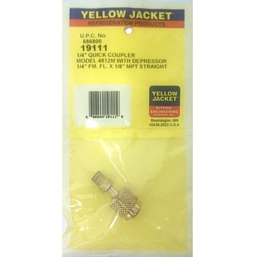 Yellow Jacket 19111 Quick Coupler 1/4" Female Fl x 1/8" Male NPT Straight