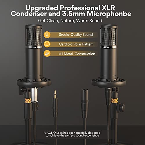 Maono-Maonocaster-Podcast Equipment Bundle For 2-Includes All-In-One Audio Interface With Premium Mic Preamp, Xlr Condenser Microphone, And 3.5Mm Mic For Podcast Recording, Streaming, Dj (Ame2 Duo) #TOP5