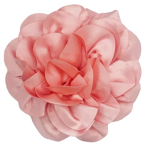 Image of Dainty Fabric Rose & Camellia Flower Oversized Brooch Pins & Hair Clip - Large Lapel Pin, 4.3in /7.5in