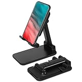 mylovetime Handy Halterung, Faltbarer Handy Ständer verstellbare Halterung Handyhalter Multi-Winkel Tisch Halter für Smartphones Schwarz